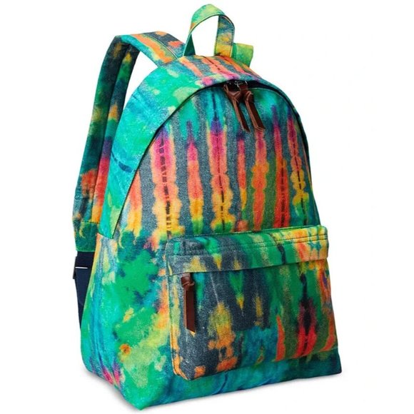 POLO Ralph Lauren Canvas Tie Dye Canvas Backpack  Adult Bookbag MSRP $148 - Picture 3 of 8